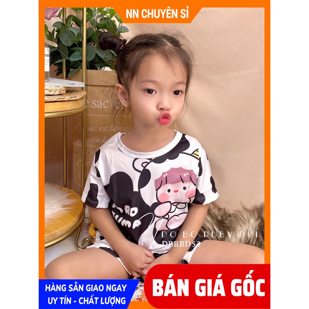 Đồ bộ bò sữa cho bé trai bé gái 5 ký đến 70 ký vải thun mềm mịn mát hình dễ thương  Đồ bộ gia đình DBRBD FULL SIZE