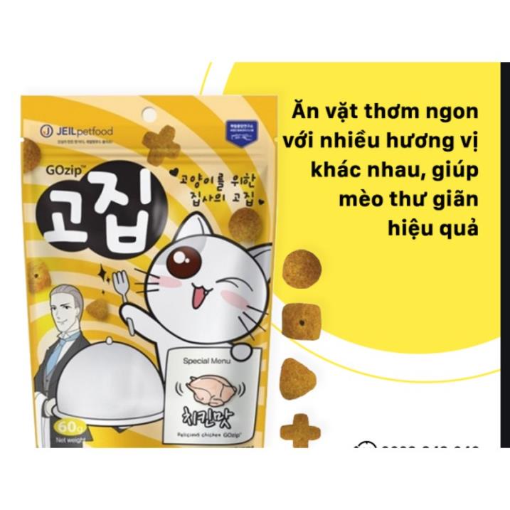 Bánh thưởng dinh dưỡng cho mèo GOZIP - 60g viên mềm Casrang