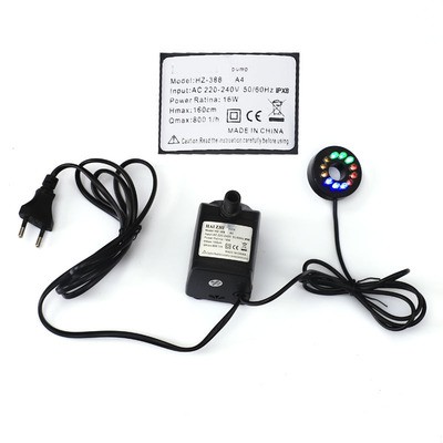 Máy bơm mini có đèn dùng cho thác nước phong thủy, bể cá