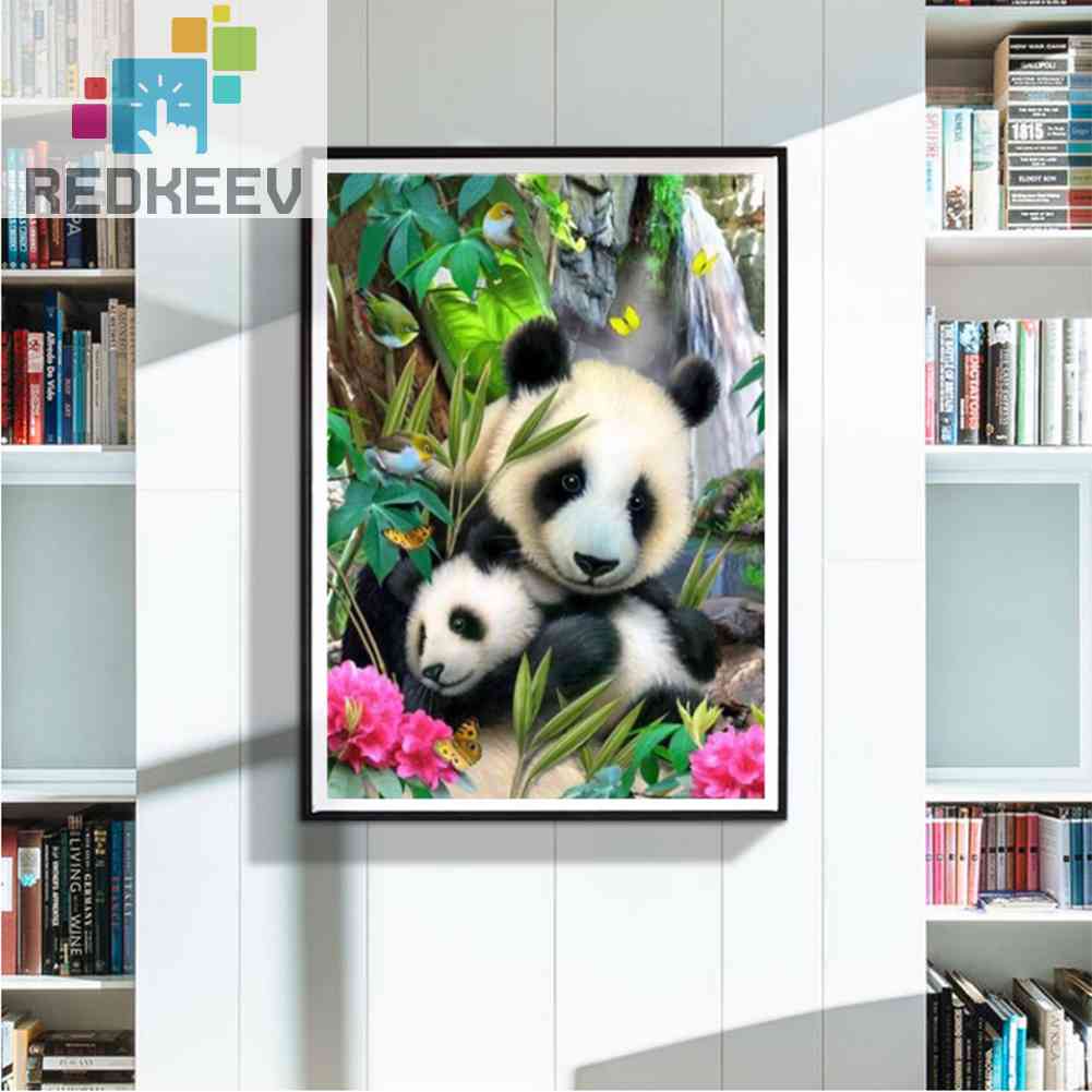 Bộ Tranh Đính Đá 5D Tự Làm Hình Gấu Trúc Toàn Diện