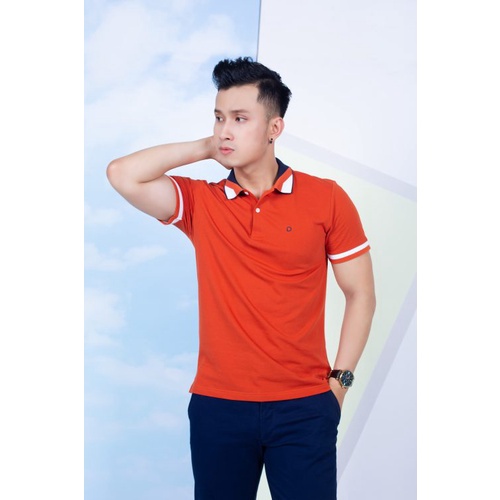 Áo Polo Nam Cổ Dệt Phối Màu Cam Cháy PL0S126 | BigBuy360 - bigbuy360.vn