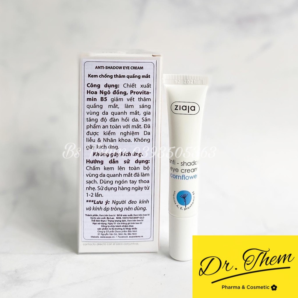 ✅[CHÍNH HÃNG] Kem Chống Thâm Quầng Mắt Ziaja Anti-shadow Eye Cream 15ml | BigBuy360 - bigbuy360.vn