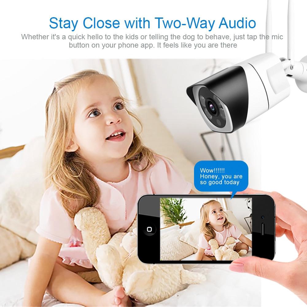 Evkvo - HD 5MP - ICsee XMeye APP HD 5MP Chống nước ngoài trời Wireless WIFI Bullet IP Camera CCTV IR Tầm nhìn ban đêm ONVIF Âm thanh hai chiều TF Card Slot P2P Home Security Surveillance Camera