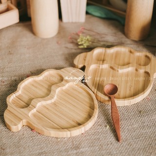 Khay gỗ tre ăn dặm hình cừu - Khay gỗ tre