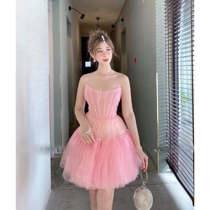 đầm lưới kim tuyến cúp ngực sexy cực kỳ sang chảnh. Có hình chụp thật