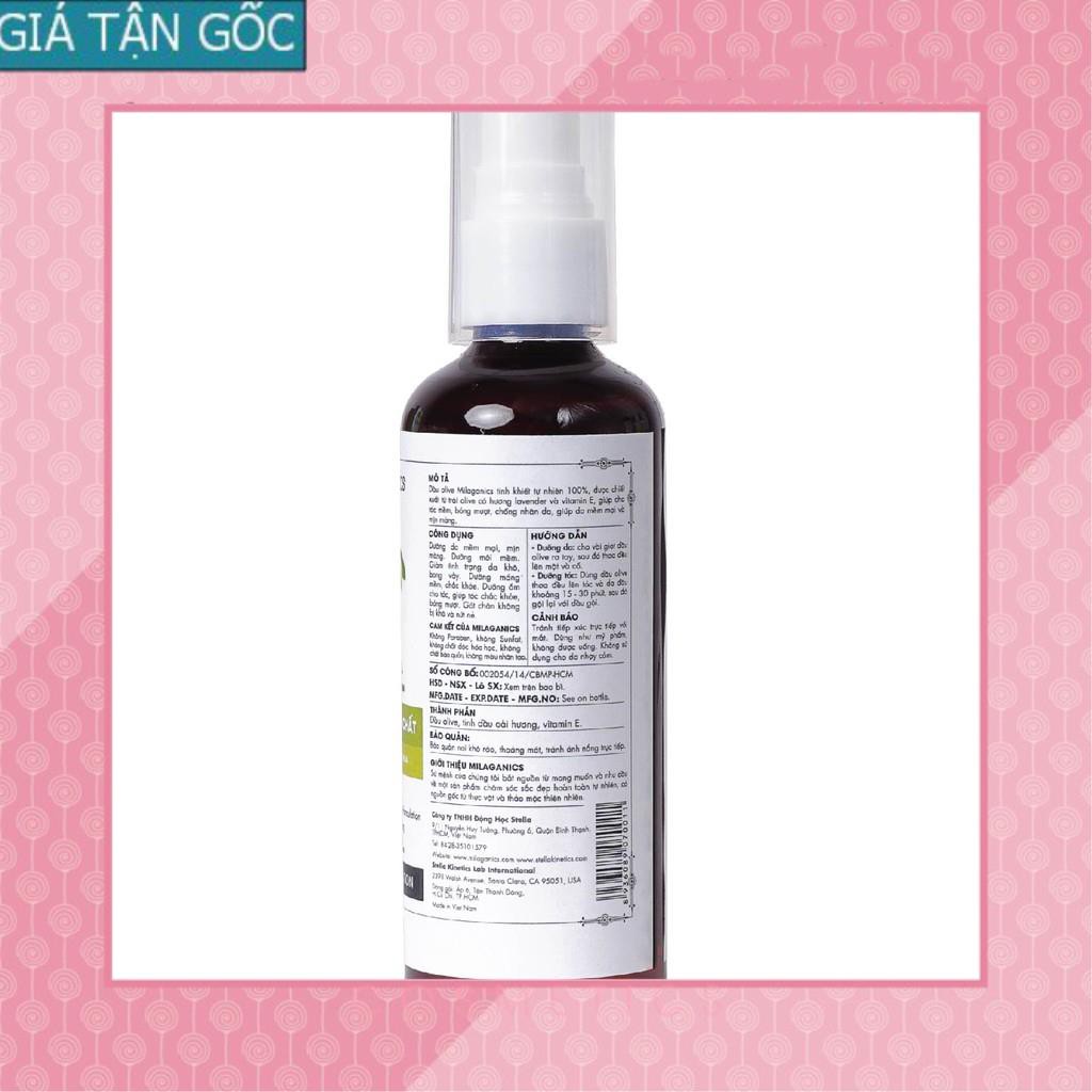 [GIÁ TẬN GỐC] Dầu Olive Nguyên Chất Dưỡng Da - Tóc - Môi MILAGANICS 100ml (Chai) [EH]