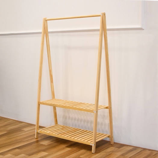 Kệ treo quần áo chữ A 2 tầng gỗ thông cao cấp - Kích thước 140x86x36cm (cao x dài x rộng) - Mộc Decor