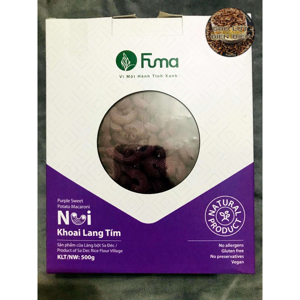 Nui khoai lang tím Fuma 500g - eatclean, thực dưỡng, giảm cân