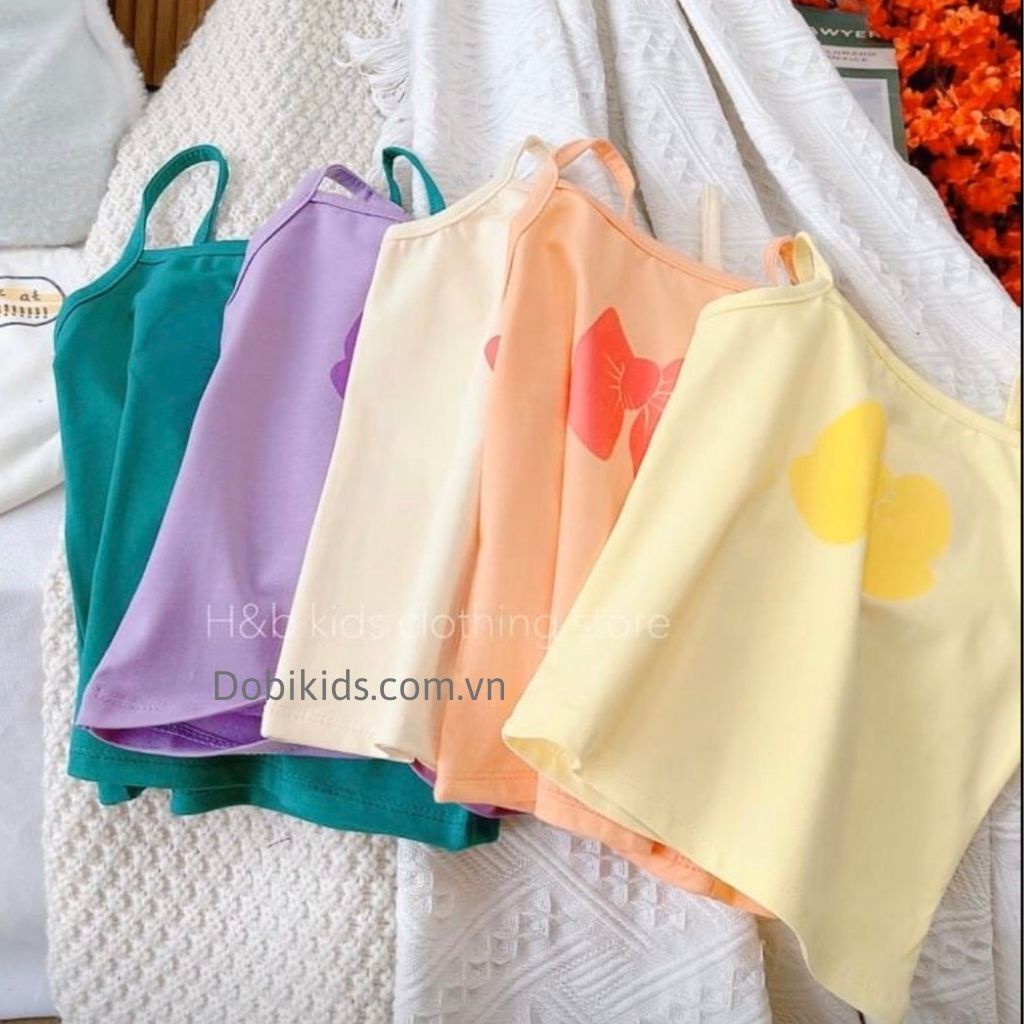 Combo 2 áo dây cho bé gái áo hai dây cho bé thun cotton SG loại đẹp co giãn mềm mịn 10-25kg