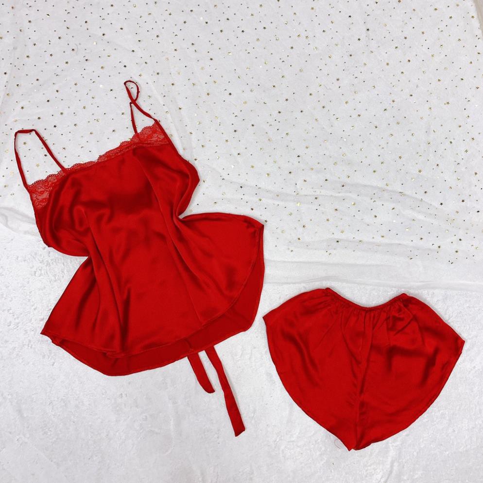 Đồ ngủ 2 dây nữ sexy chất satin mềm mịn mặc ngủ mát mẻ thoải mái Freesize dưới 60kg - DCQ shop ❣️