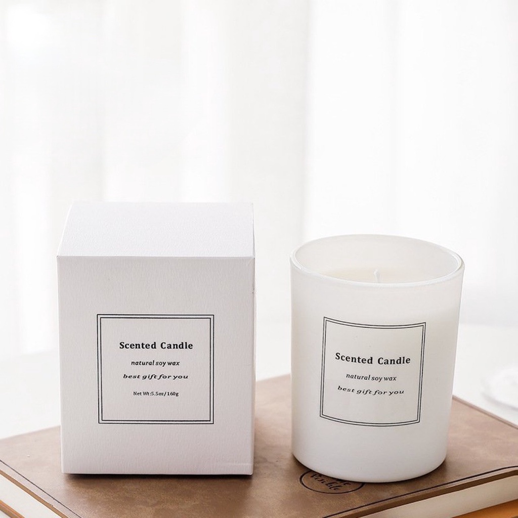 Nến Thơm Tinh Dầu Cao Cấp Không Khói An Toàn Candle Cup Hủ Trắng Sang Trọng Trọng Lượng 160g