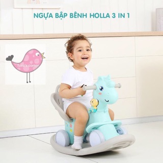 Ngựa bập bênh Holla 3 in 1, có sẵn đủ 2 màu