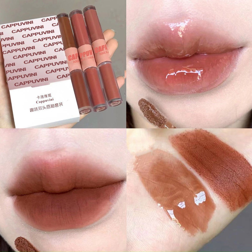 Hộp 3 cây son 2 đầu CAPPUVINI