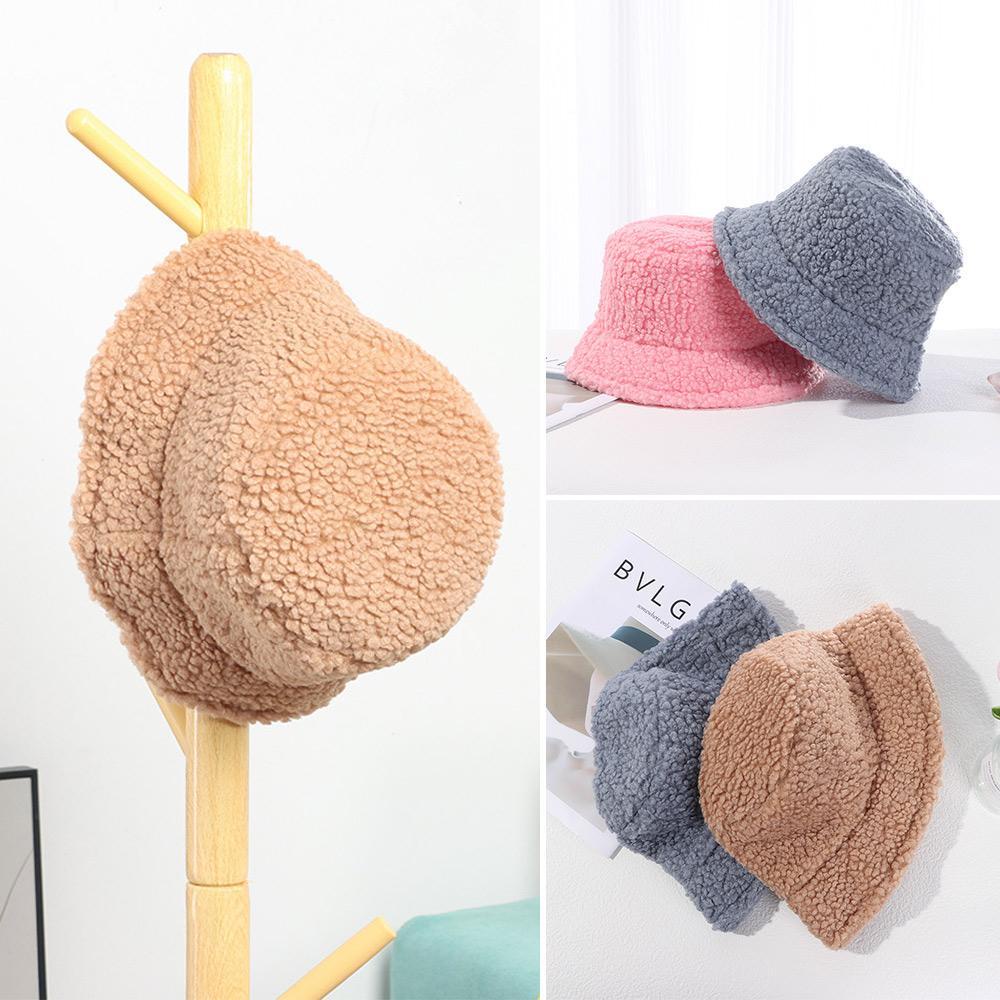 Mũ Bucket Chất Liệu Lông Giả Giữ Ấm Mùa Đông