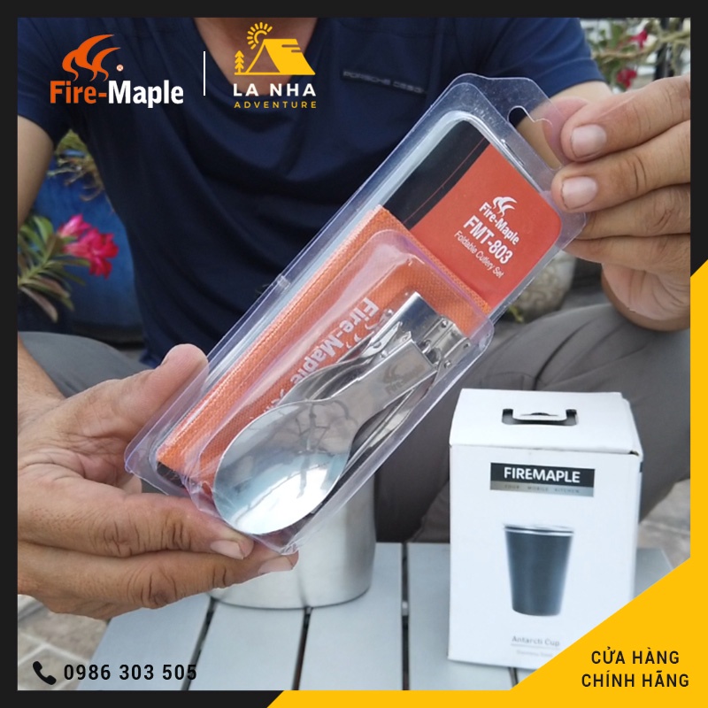 Set 3 món Dao Thìa Dĩa/Dao Muỗng Nĩa gập gọn Inox Cao Cấp Fire Maple FMT-803 Chính hãng Là Nhà - tiện lợi mang đi