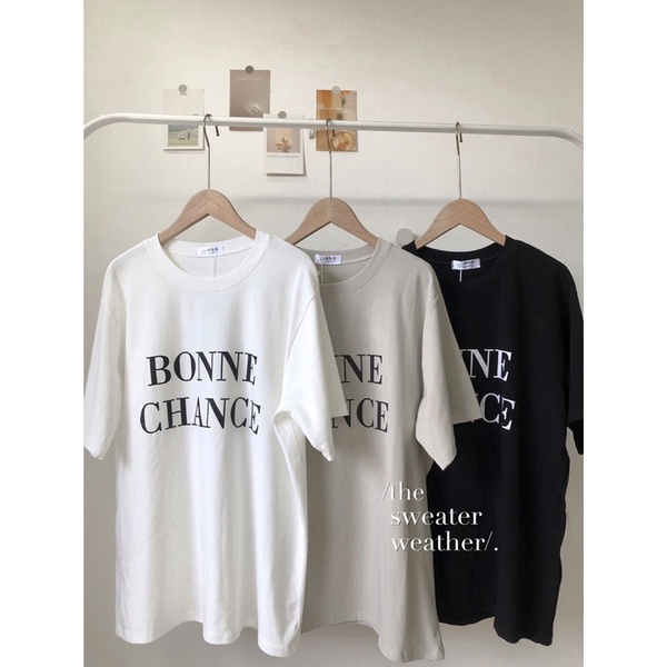 Áo phông in chữ Bonne Chance ( Ảnh thật ) | BigBuy360 - bigbuy360.vn