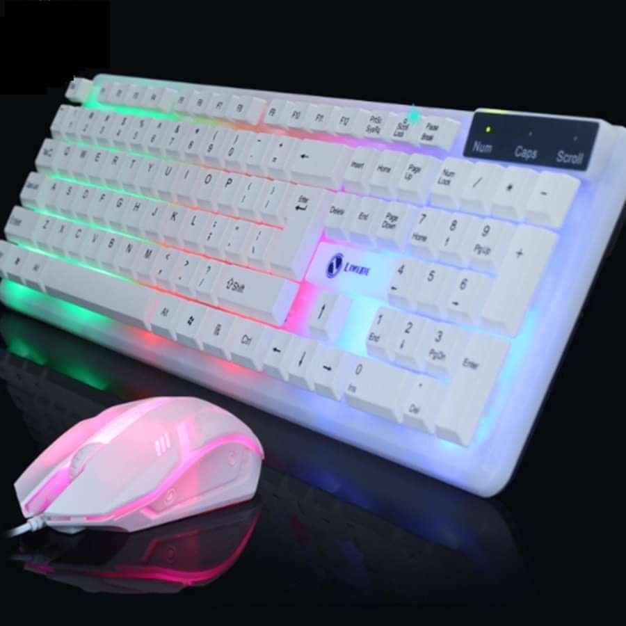 Combo Bàn phím chuột giả cơ chuyên game cao cấp g21 led 7 màu
