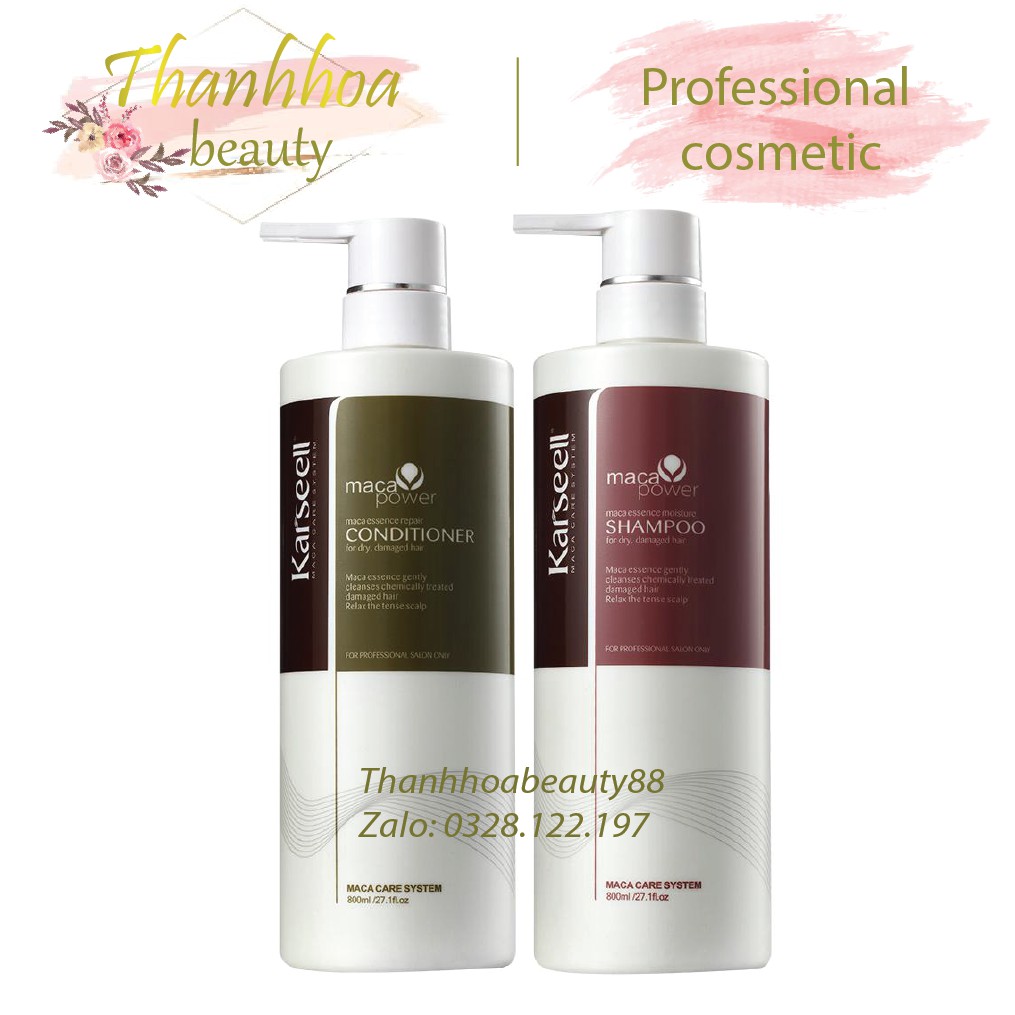 Dầu Gội Karseell Phục Hồi Tóc Hư Tổn, Siêu Mềm Mượt Hương Thơm Nước Hoa Cặp 500ml - 800ml
