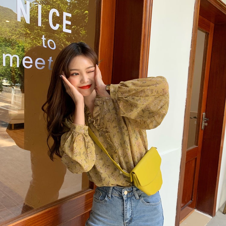 Áo Sơ Mi Nữ Dài Tay Cổ Bẻ Thời Trang Hàn