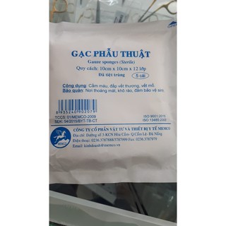 Gạc phẫu thuật 10x10x12lớp(combo 10 gói)