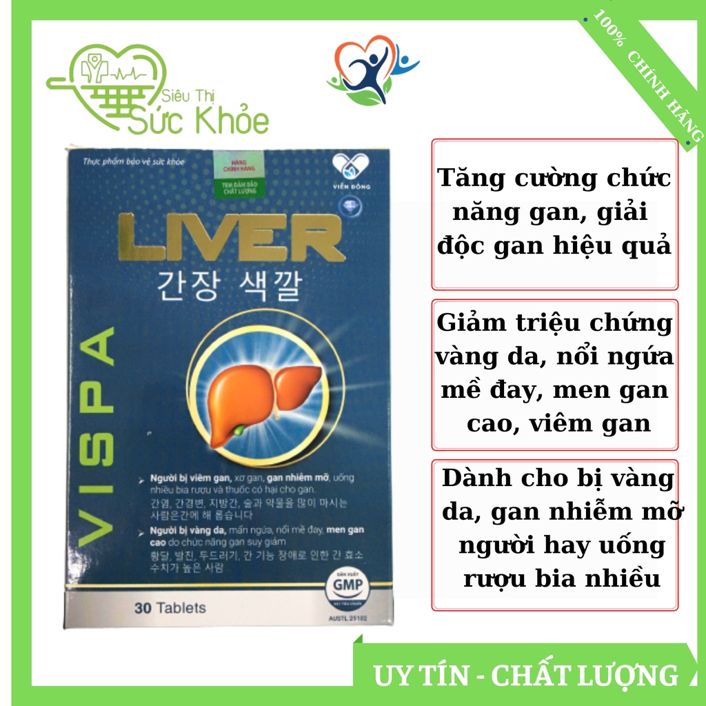 Bổ gan Liver Hàn Quốc, giải đôc gan, mát gan, tăng cường chức năng gan hiệu quả tốt khi sử dụng  Hộp 30 viên