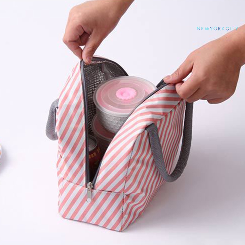 Túi Vải Oxford Đựng Hộp Cơm Trưa Cách Nhiệt Chống Nước In Họa Tiết Hoạt Hình