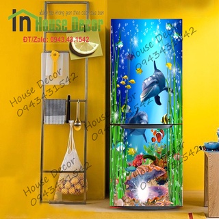 Miếng dán tủ lạnh chống thấm nước - chất liệu decal bóc dán - phù hợp mọi loại tủ - djq-270