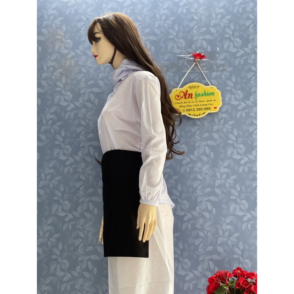 Tạp Dề Ngắn Trơn Màu Đen Vải KaKi Cao Cấp _ Xưởng sản xuất trực tiếp