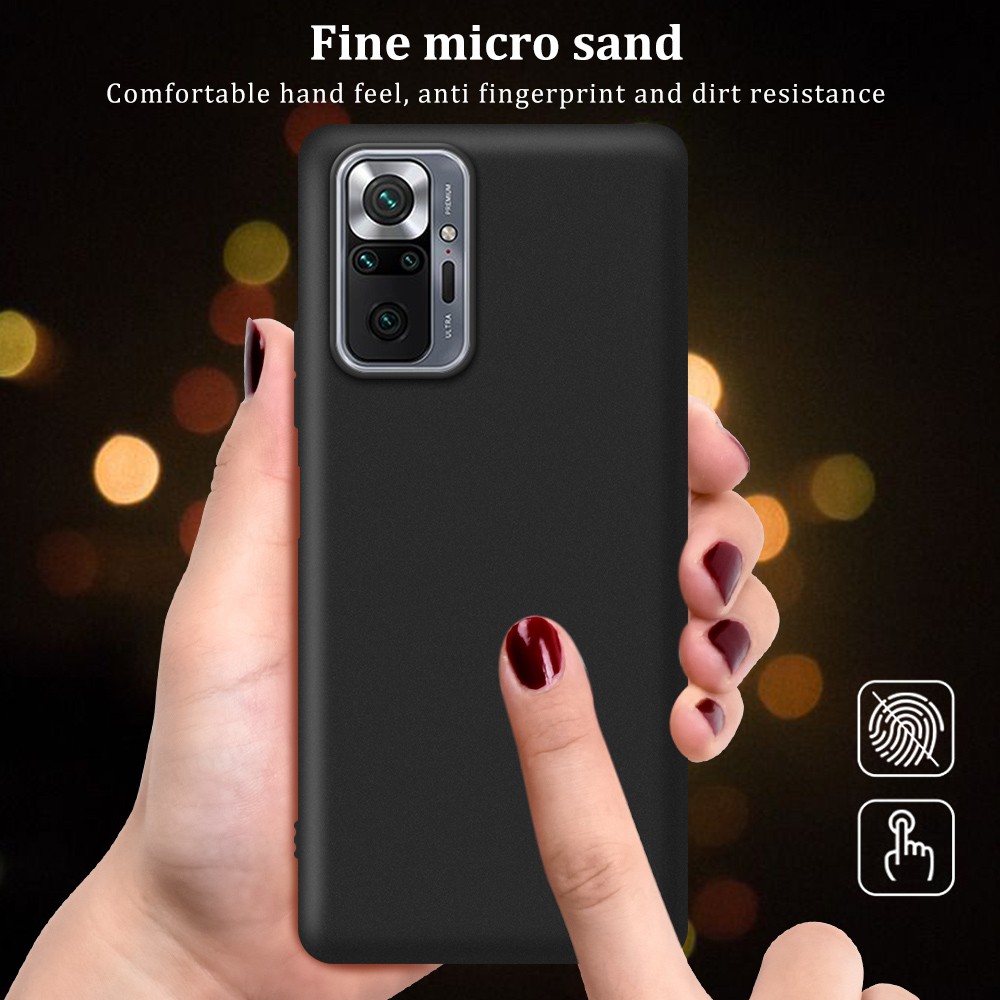 Ốp điện thoại silicon TPU mềm màu đen trơn thiết kế mỏng nhẹ cho Redmi Note 10 9T 9 Pro 9S