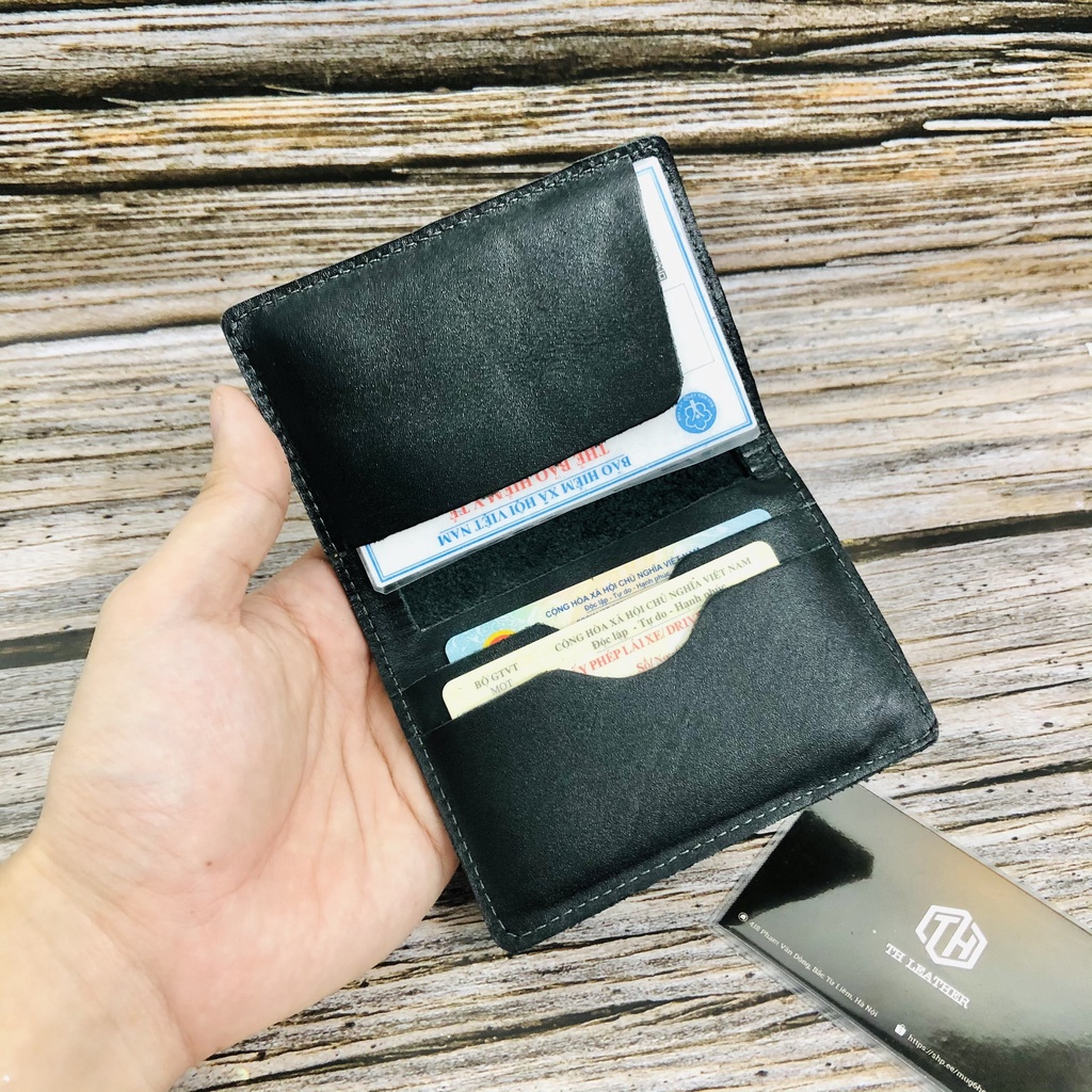 Ví Holder Card Da Bò Thật - Bóp Da Để Thẻ, Tiền Mặt - Ví Mini Cầm Tay Nhỏ Gọn -  BH 24 Tháng