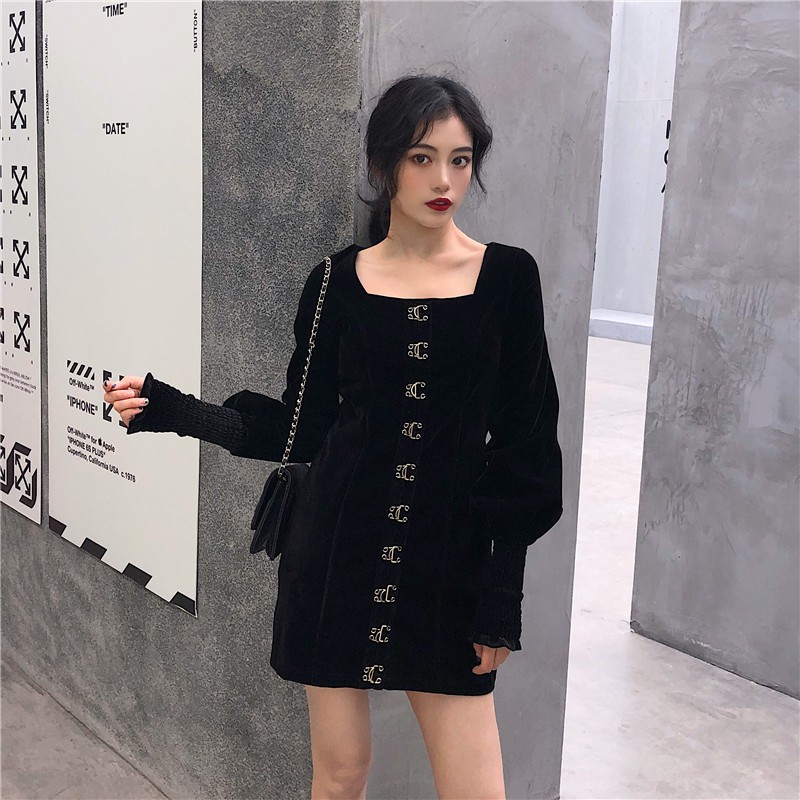 Đầm dáng ôm tay dài Emilyshop ulzzang
