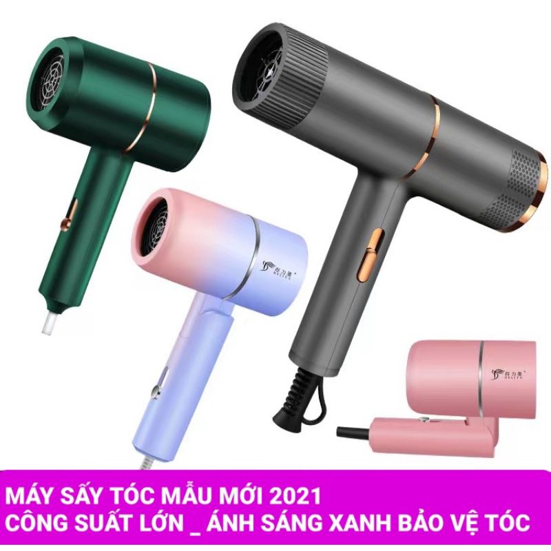 Máy sấy tóc công suất lớn 2 chiều deliya mẫu mới năm 2021, ánh sáng xanh bảo vệ tóc, bảo hành 12 tháng