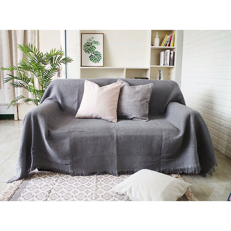 Thảm Vintage Nhập Khẩu Màu Xám Đơn, Thảm Trải Sofa, Thảm Treo Tường, Thảm Trải Sàn