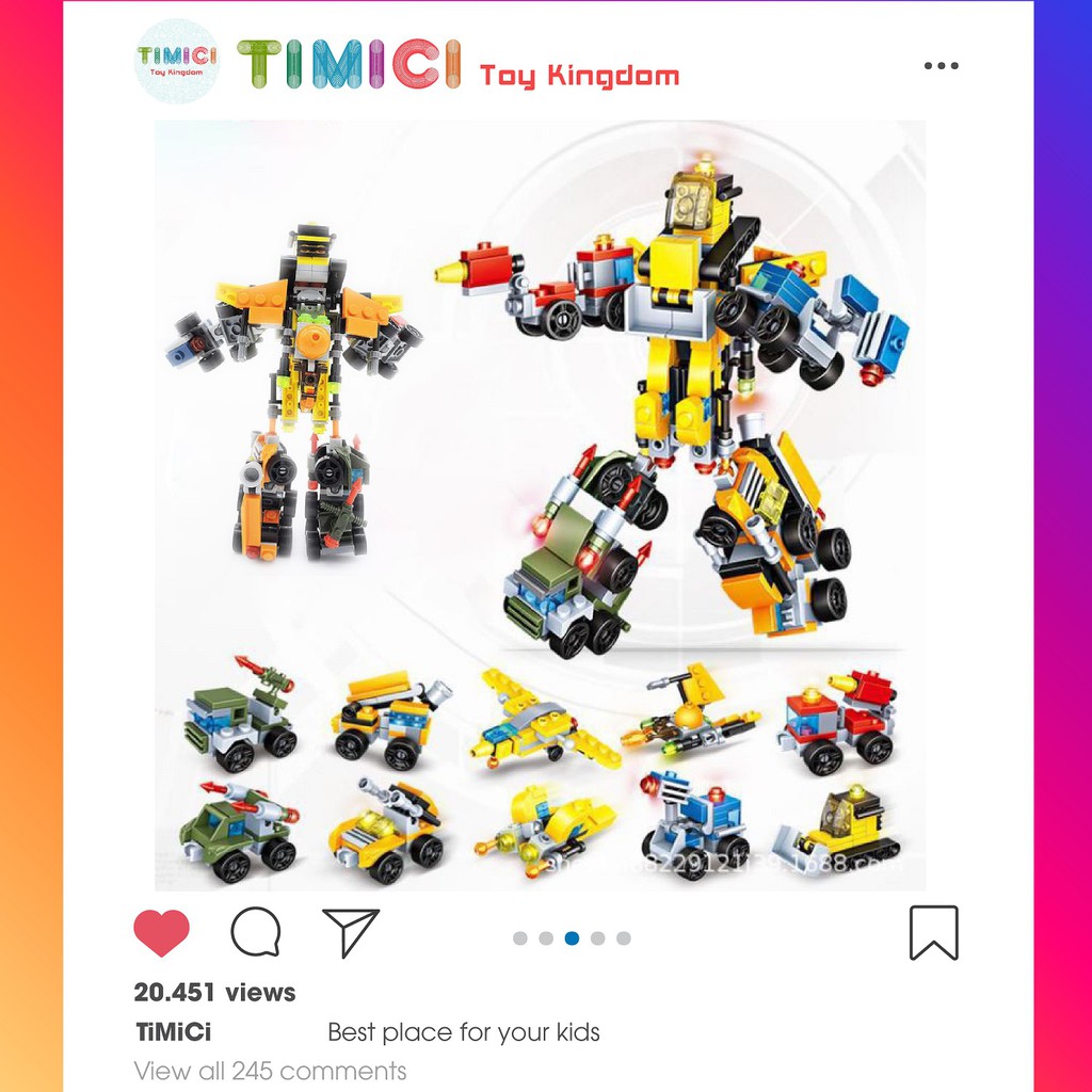 [LG030]Đồ chơi lego shopee xếp hình TRANSFORMATION ROBOT  mini &quot;10IN 1&quot; cho bé giá rẻ