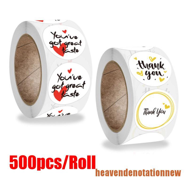 Set 500 Nhãn Dán In Chữ Thank You