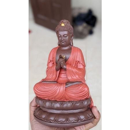 Tượng Phật A Di Đà ngồi thiền bệ sen 22cm .