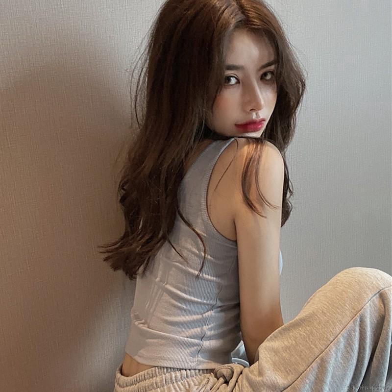 Áo Tank Top Màu Trơn Thiết Kế Cổ Chữ V Quyến Rũ