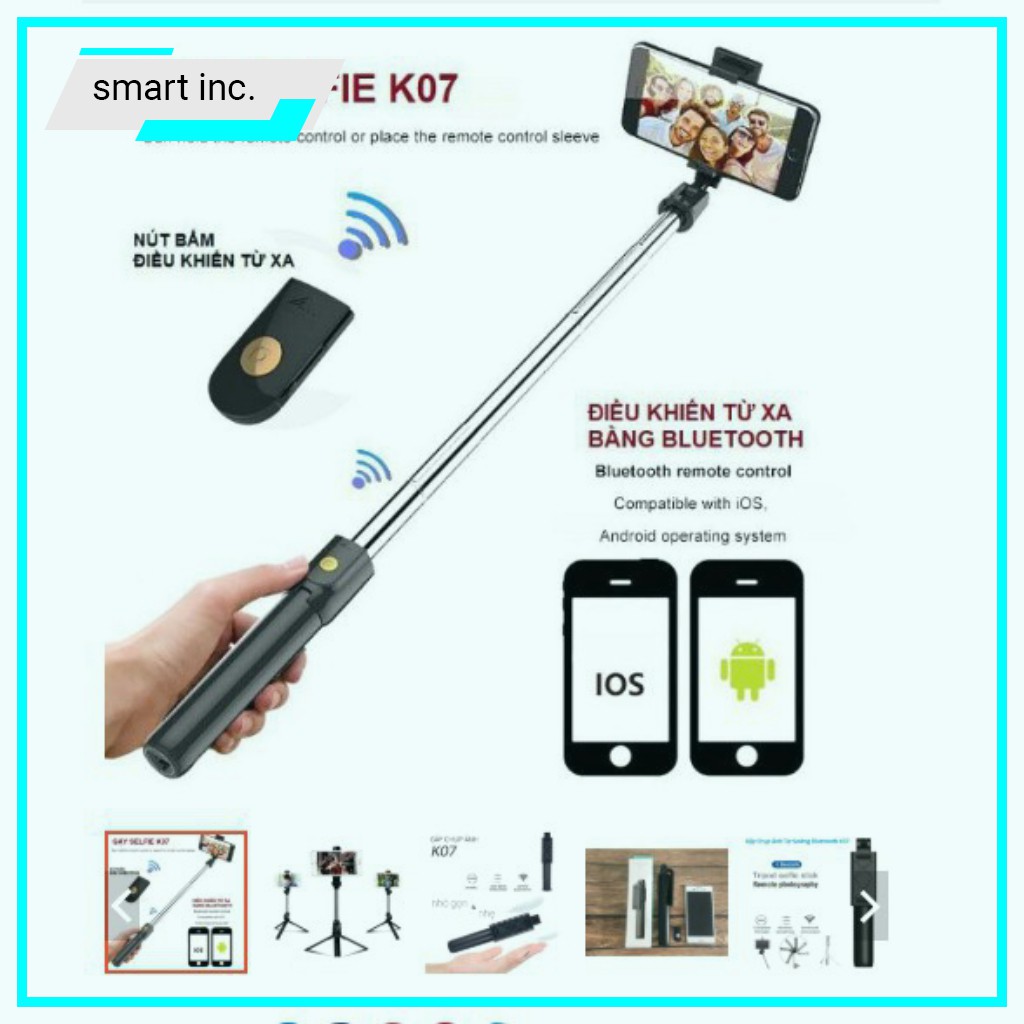 Gậy Selfie Bluetooth Chụp Hình Ảnh Tự Sướng Remote 👄FREESHIP👄 Tripod 3 Chân Đế Đỡ Điện Thoại Giá Đỡ Smartphone Gấp Gọn | BigBuy360 - bigbuy360.vn