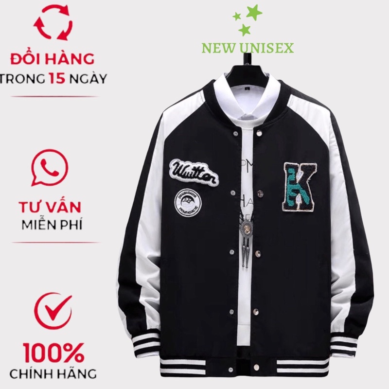Áo khoác nỉ bomber Nam Họa Tiết Chữ K From Rộng Kiểu Dáng Độc Đáo U998 [NewUnisex]