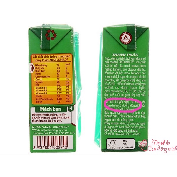 Sữa Milo Nestle 110ml và 180ml [ Thùng x48H ] [ date luôn mới ]