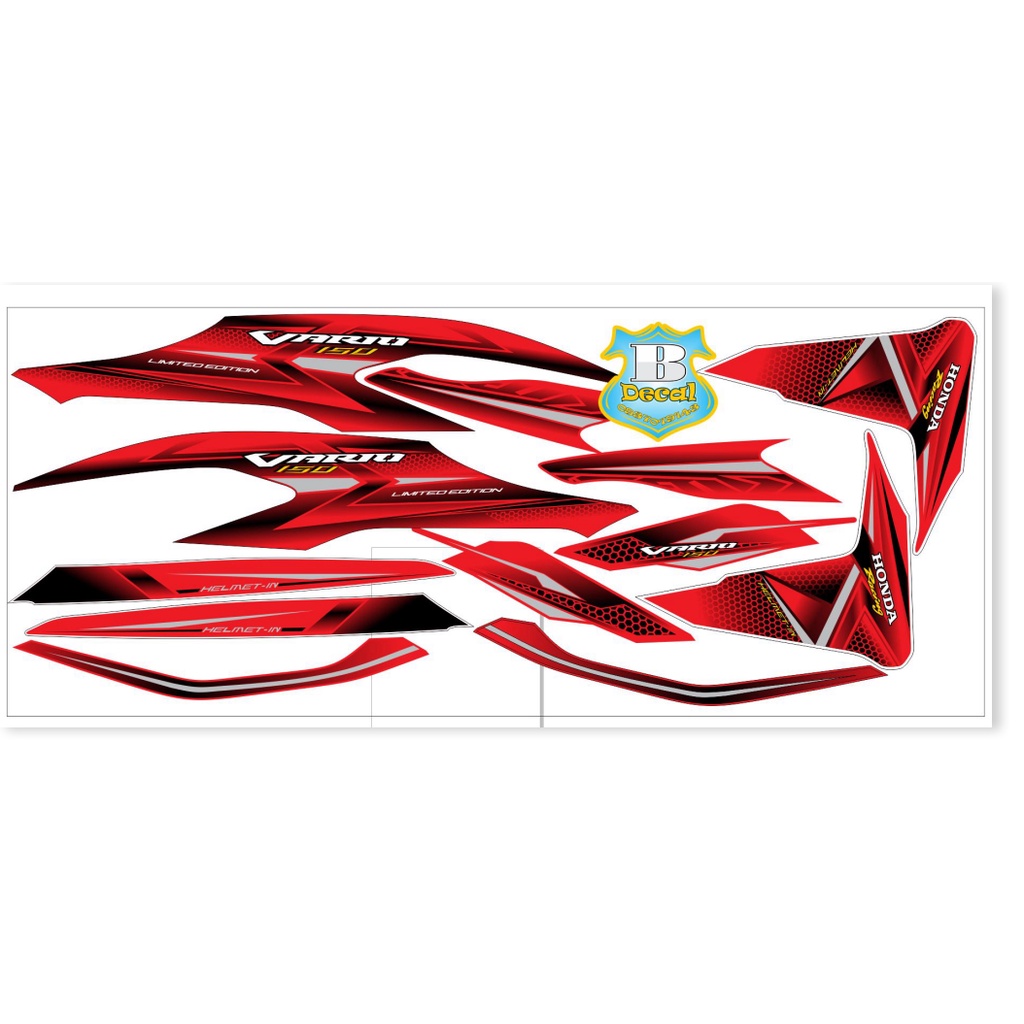 ( Quí khách vui lòng mang ra tiệm cho thợ dán ) Tem vario 150 tổ ong đỏ