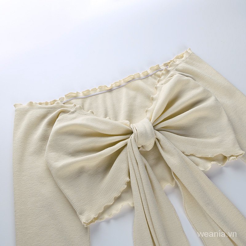 Áo Croptop Tay Dài Thiết Kế Trễ Vai Quyến Rũ Uaa2