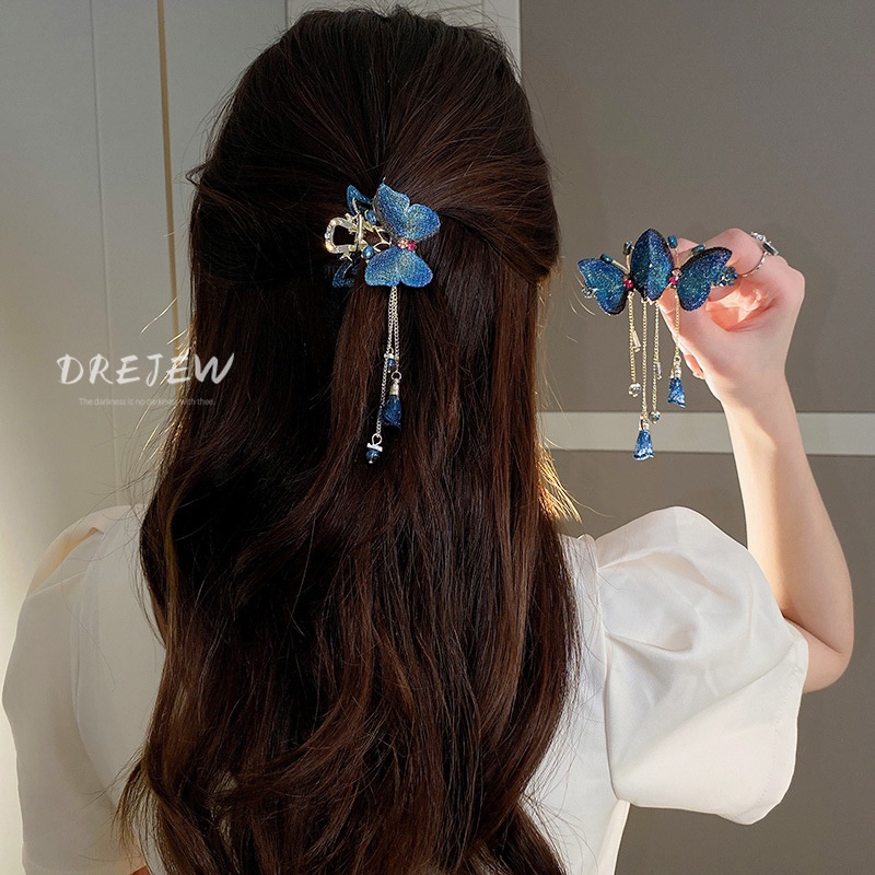Kẹp Tóc Hình Bướm Đính Đá Pha Lê Phong Cách Hàn Quốc Sang Trọng