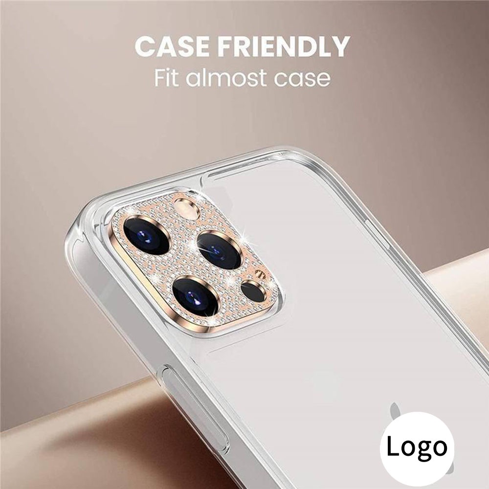 Miếng dán ống kính thiết kế kim loại 3D cho iPhone 13 12 11 Pro Max 13 Promax