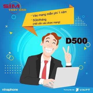 Sim 4G Vinaphone D500 💝FREESHIP💝 Sim Data tốc độ cao Miễn Phí Data 1 Năm.