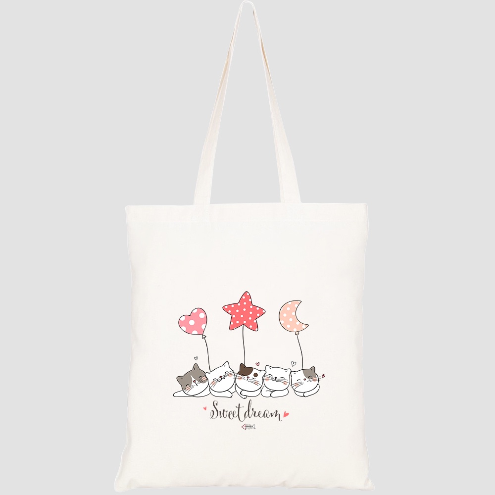 Túi vải tote canvas GINKO in hình họa tiết Giấc mơ ngọt ngào HT48 5037