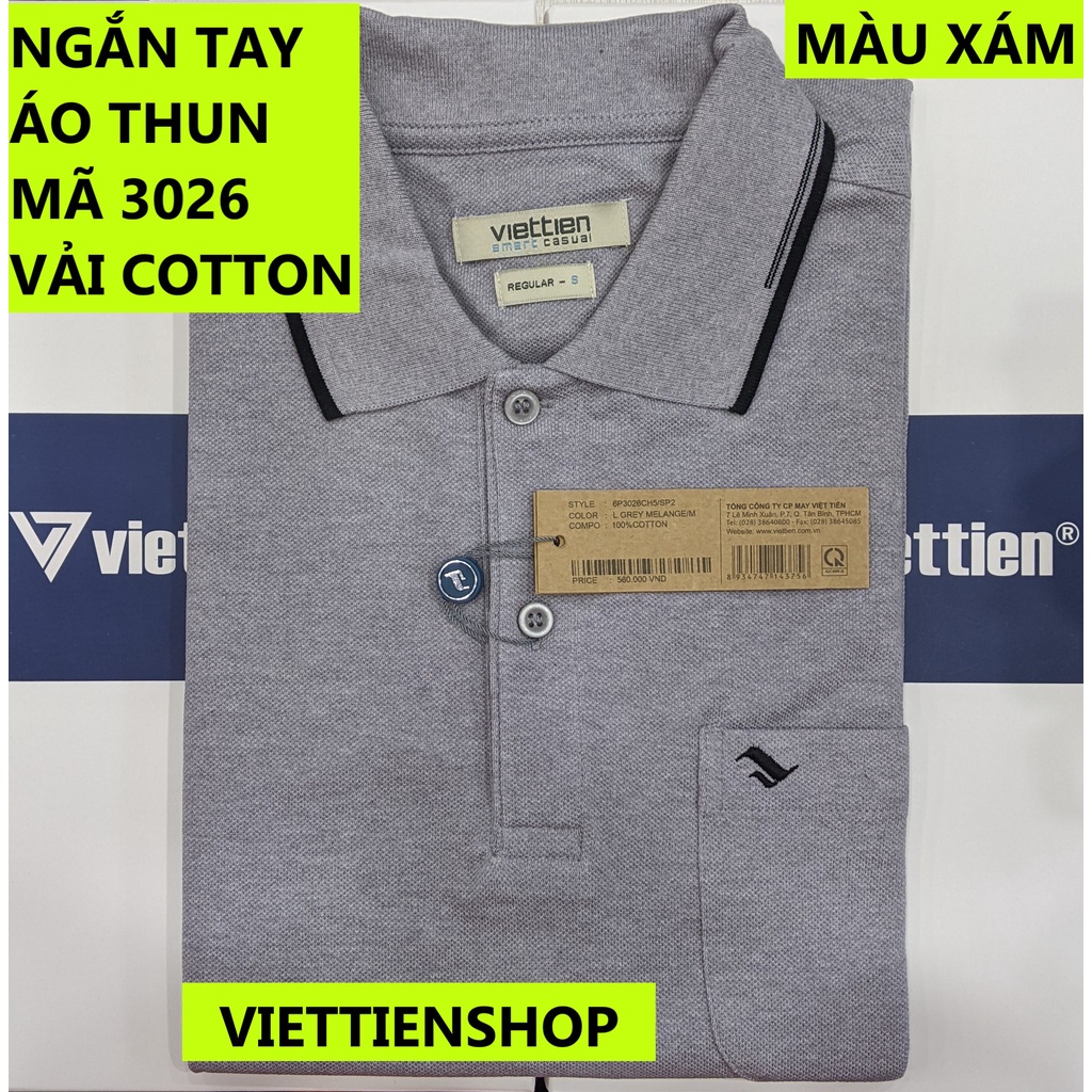 ( 3026 Sp ) ÁO THUN VIỆT TIẾN NGẮN TAY CÓ CỔ