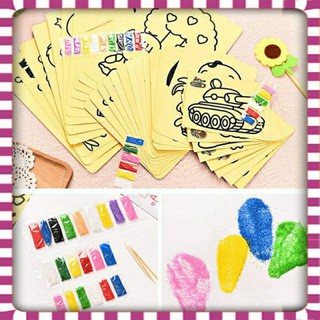 [Giá siêu rẻ ] ♥️ Combo 10 tranh cát khổ giấy A4 cho bé sáng tạo ( 10 mẫu )