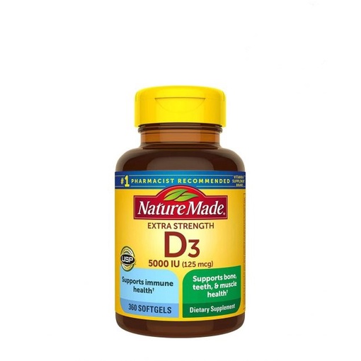 Viên uống bổ sung Vitamin D3 Nature Made Vitamin D3 Extra Strength 1000IU (125mcg) 650 Softgels