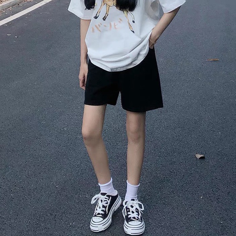 Quần đùi nữ bazic K99, quần short trơn nữ chất liệu dày dăn không phai xù phong cách Hàn Quốc cá tính hai màu đen, trắng